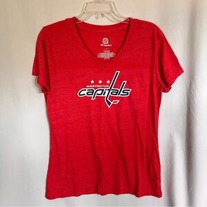 NHL Fanatics Washington Capitals V-Neck T-shirt size Large